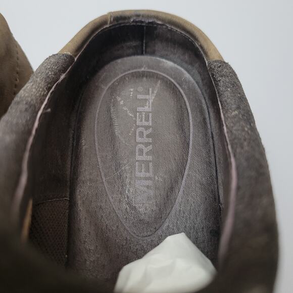 Merrell Womens 8.5 Clogs Mules Luxe Wrap Bitter Chocolate Brown Leather Shoes - Picture 9 of 13